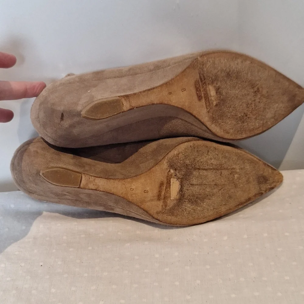 Sigerson Morrison Tan Suede Wedges Size 8